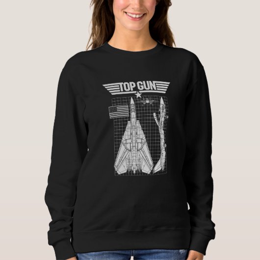 Sweatshirt Plans du F 14 Tomcat de Top Gun (Devant)