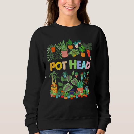 Sweatshirt Plante et Gardener Pot Head Succulent (Devant)