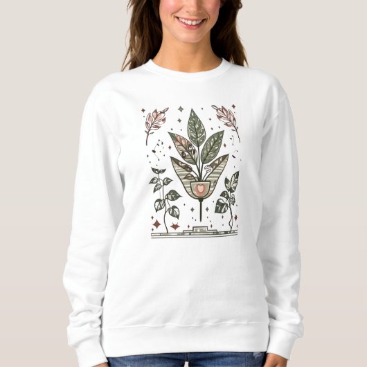 Sweatshirt Plante fantaisiste en pot (Devant)
