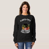 Sweatshirt Plantes Et Chats Sont Moins Chers Qu'Un Jardin Thé (Devant entier)