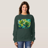 Sweatshirt Plantes succulents en vert et jaune (Devant entier)
