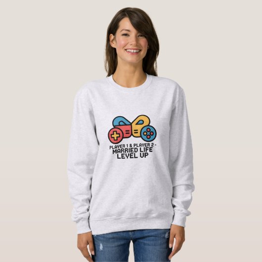 Sweatshirt Player 1 & 2 Married Gamer (Devant entier)