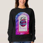 Sweatshirt Pleine lune Bat Spider Éffrayant Moderne Joyeux Ha (Devant)