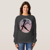 Sweatshirt Pleine lune et chat K Monogramme initial T-shirt (Devant entier)