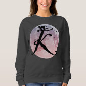 Sweatshirt Pleine lune et chat K Monogramme initial T-shirt (Devant)