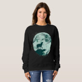 Sweatshirt Pleine lune Forêt Animaux Predator Lune Howling (Devant entier)