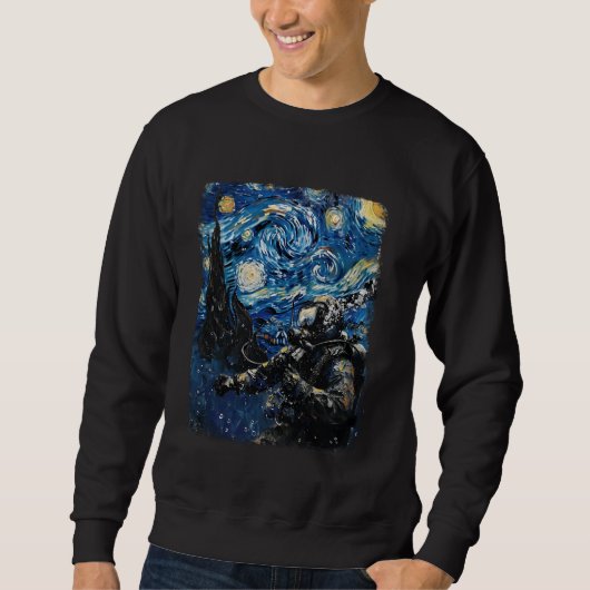 Sweatshirt Plongée Plongée Plongée Starry Night Peinture (Devant)