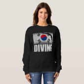 Sweatshirt Plongée Sport Corée Drapeau coréen nager (Devant entier)