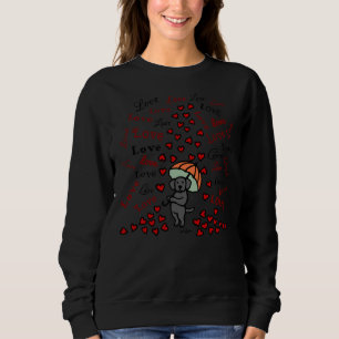 Sweatshirt Pluie De Coeurs Du Labrador Noir