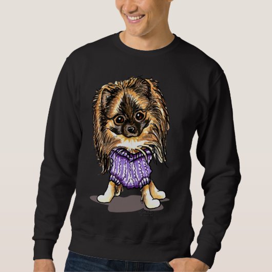 Sweatshirt Plum Cute Pomeranian (Devant)