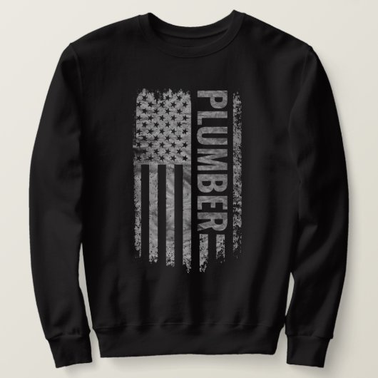 Sweatshirt Plumber USA Flag Distressed design (Design devant)
