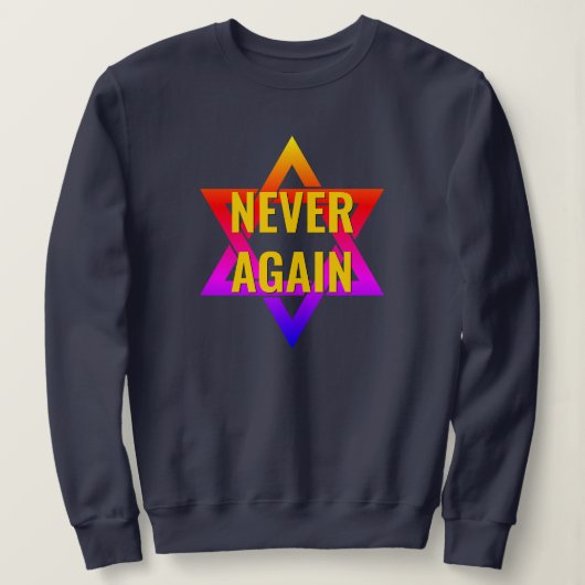 Sweatshirt PLUS JAMAIS Holocauste YOM HASHOAH (Design devant)