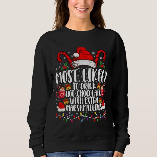 Sweatshirt Plus Susceptible De Boire Des Chamallows De Chocol (Devant)