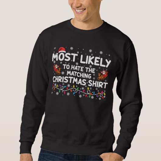 Sweatshirt Plus susceptible de détester Noël assorti (Devant)
