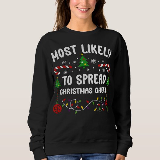 Sweatshirt Plus susceptible de répandre la joie de Noël (Devant)