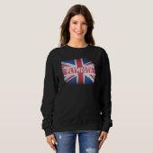 Sweatshirt Plymouth Royaume-Uni Drapeau britannique Vintage U (Devant entier)