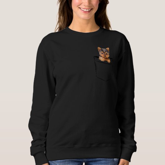 Sweatshirt Poche bébé Yorkie Chien Aimer R Papa Maman, Garçon (Devant)