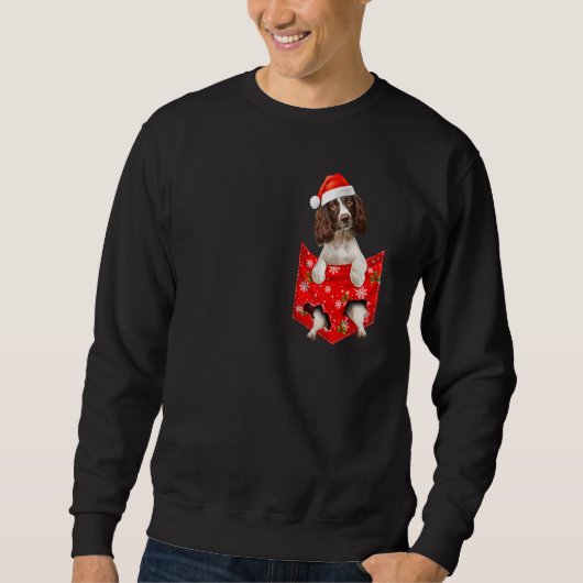 Sweatshirt Poche de Noël espagnole Springer anglaise pour chi (Devant)