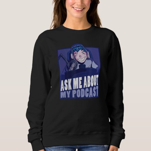 Sweatshirt Podcast Podcaster Lead Microphone (Devant)