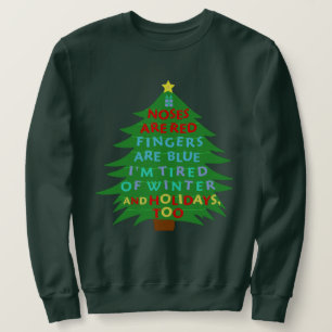 Sweatshirt Poème fumiste drôle d'hiver de Noël de Bah