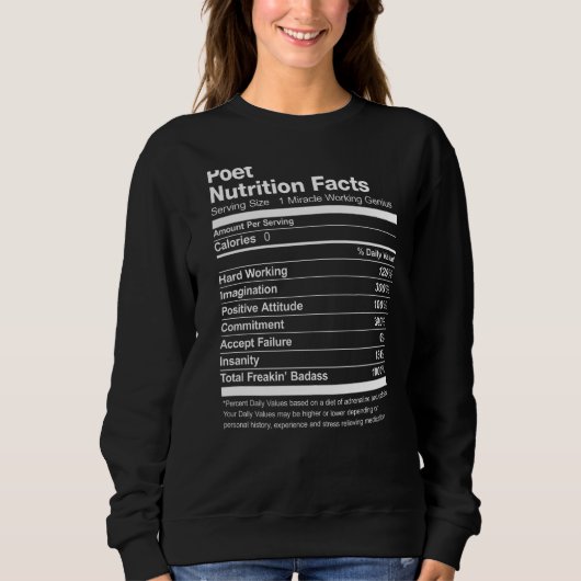 Sweatshirt Poète valeur nutritive drôle (Devant)