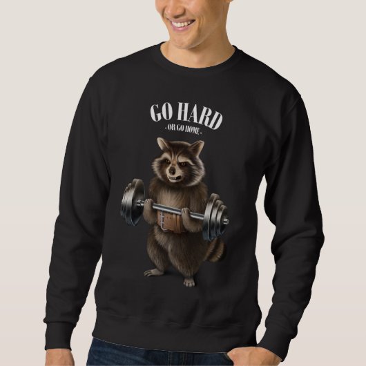 Sweatshirt Poids Raccoon dans Fitness Gym (Devant)