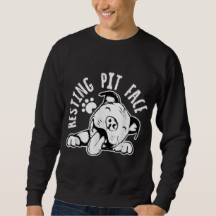 Sweatshirt Poignée de repos visage drôle chien, Pitbull mème