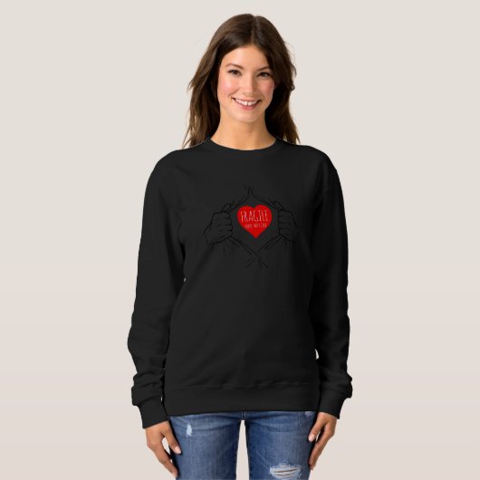 Sweatshirt Poignée fragile avec soin Amour coeur 1 (Devant entier)