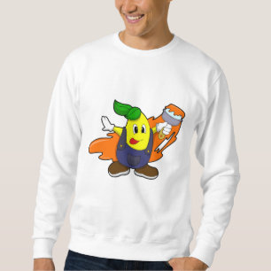 Sweatshirt Poire en peintre avec pinceau