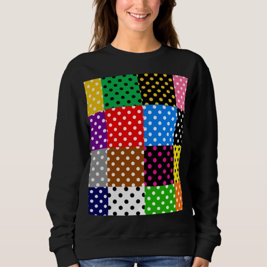 Sweatshirt Pois de surfaces composées multicolores (Devant)