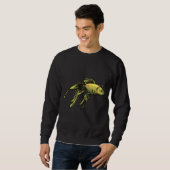 Sweatshirt Poisson à peinture dorée (Devant entier)
