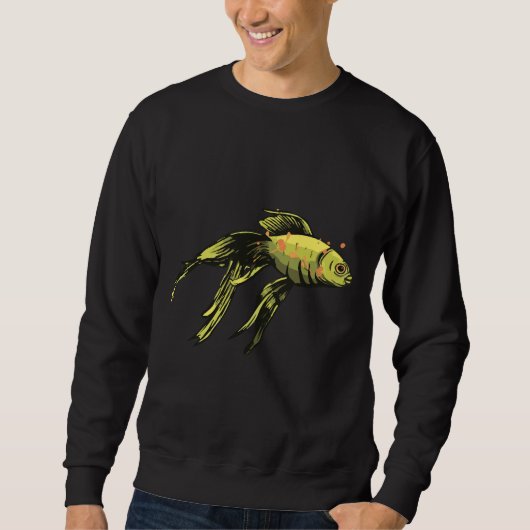Sweatshirt Poisson à peinture dorée (Devant)