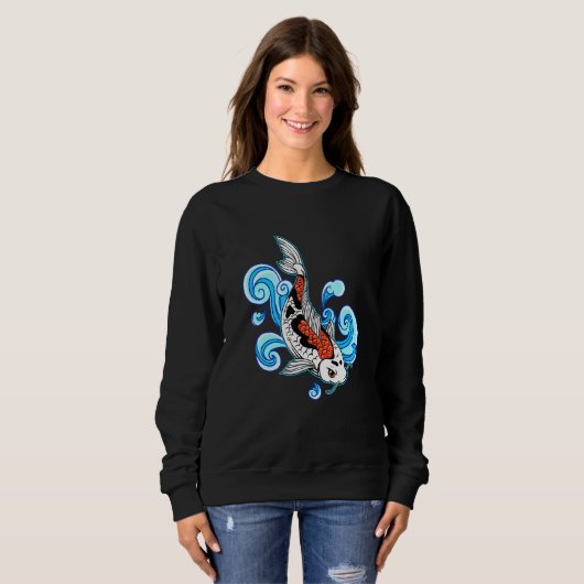 Sweatshirt Poisson asiatique Koi Koi Carpe (Devant entier)