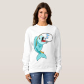 Sweatshirt Poisson avec canne à pêche (Devant entier)