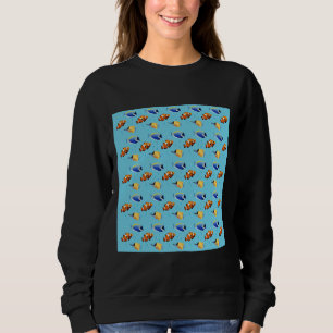 Sweatshirt Poisson Bleu Tang Et Poisson De Lapin Actif