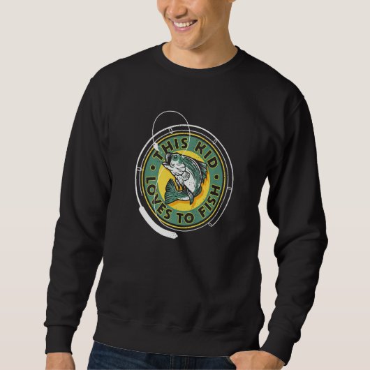 Sweatshirt Poisson Ce Garçon Aime Poissonner Basse Bateau (Devant)