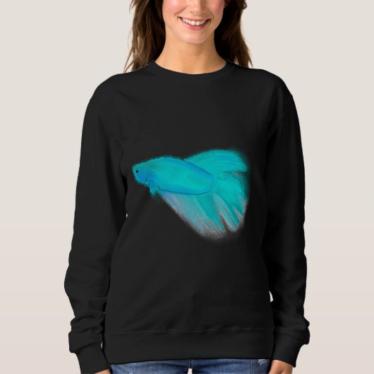 Sweatshirt Poisson clair bleu néon (Devant)