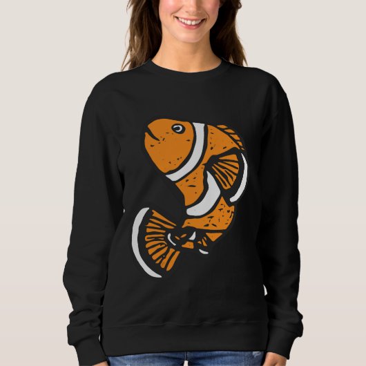 Sweatshirt Poisson clown amusant (Devant)