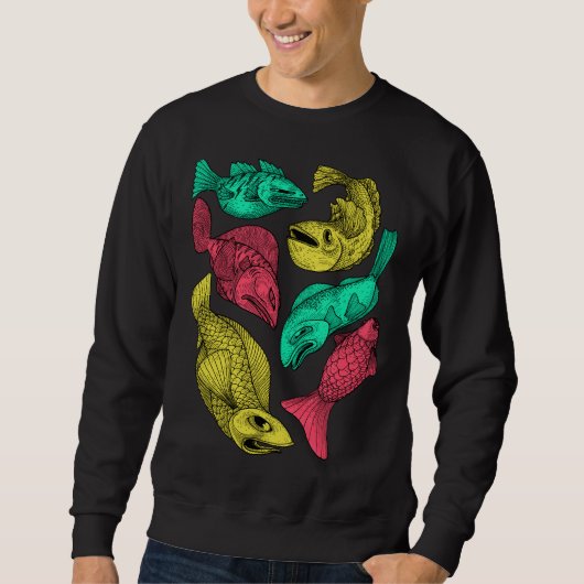 Sweatshirt Poisson couleur (Devant)