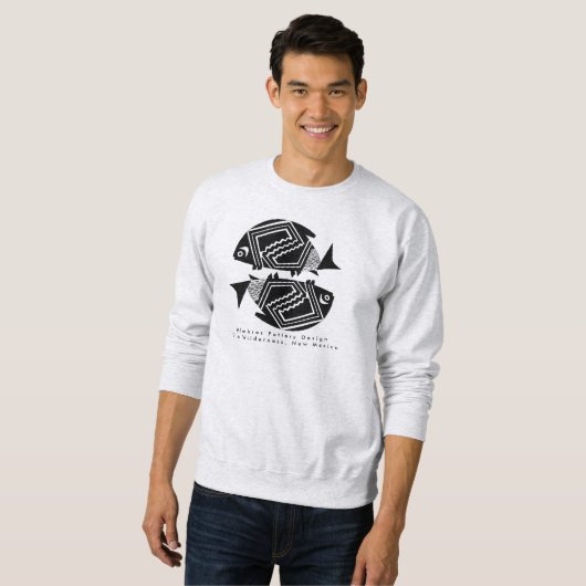 Sweatshirt Poisson Double, Mimbres Poterie Design T-shirt (Devant entier)