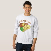 Sweatshirt Poisson et chips Pois British Pub Chip Shop Takeaw (Devant entier)