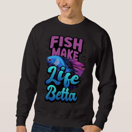 Sweatshirt Poisson Fabriquer la vie Betta Betta violette Cita (Devant)