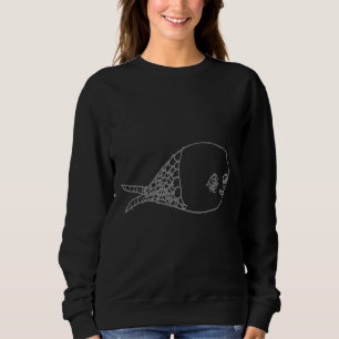 Sweatshirt Poisson Fatigué Sur Noir