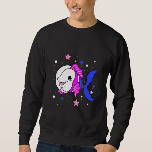 Sweatshirt Poisson Genderfluide dans l'espace Fierté Genderfl (Devant)