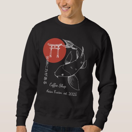 Sweatshirt Poisson Koï personnalisé inspiré de l'Asie (Devant)