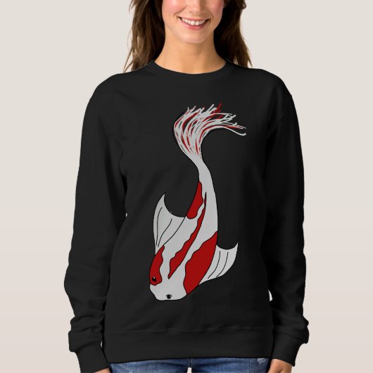 Sweatshirt Poisson Koi Rouge Et Blanc (Devant)