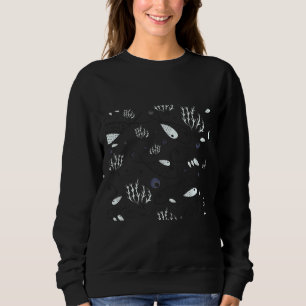 Sweatshirt Poisson Motif Gris Poisson Art Blanc Poisson Décor
