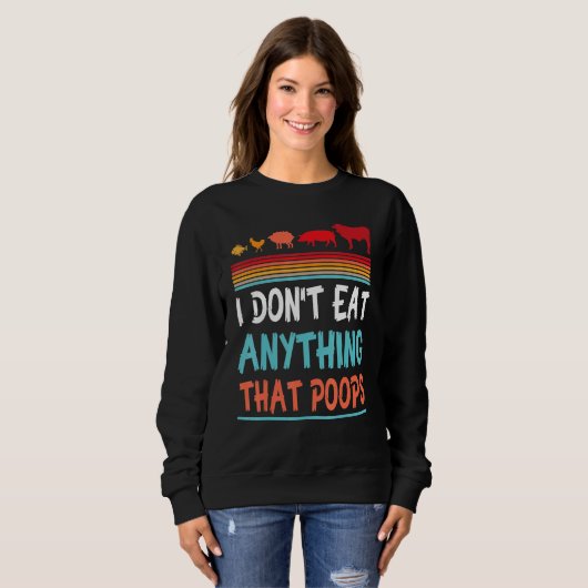 Sweatshirt Poisson Poulet Mouton Cochon Vache Je ne mange rie (Devant entier)