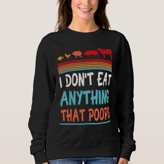 Sweatshirt Poisson Poulet Mouton Cochon Vache Je ne mange rie (Devant)