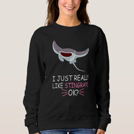 Sweatshirt Poisson Stingray Mal J'Aime Vraiment Stingray Ok (Devant)
